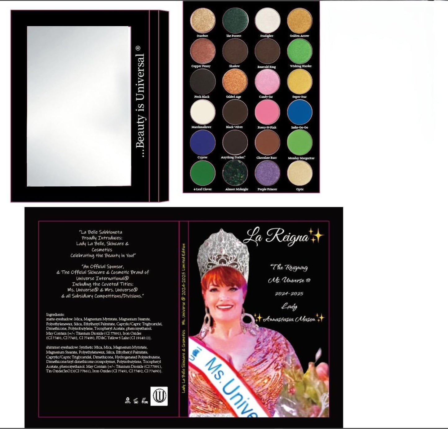 Lady La Belle Skincare & Cosmetics Proudly introduces A Very Special Edition…Ms.Universe®️2024-2025/ 24 Pan Eyeshadow Collection “La Reigna”