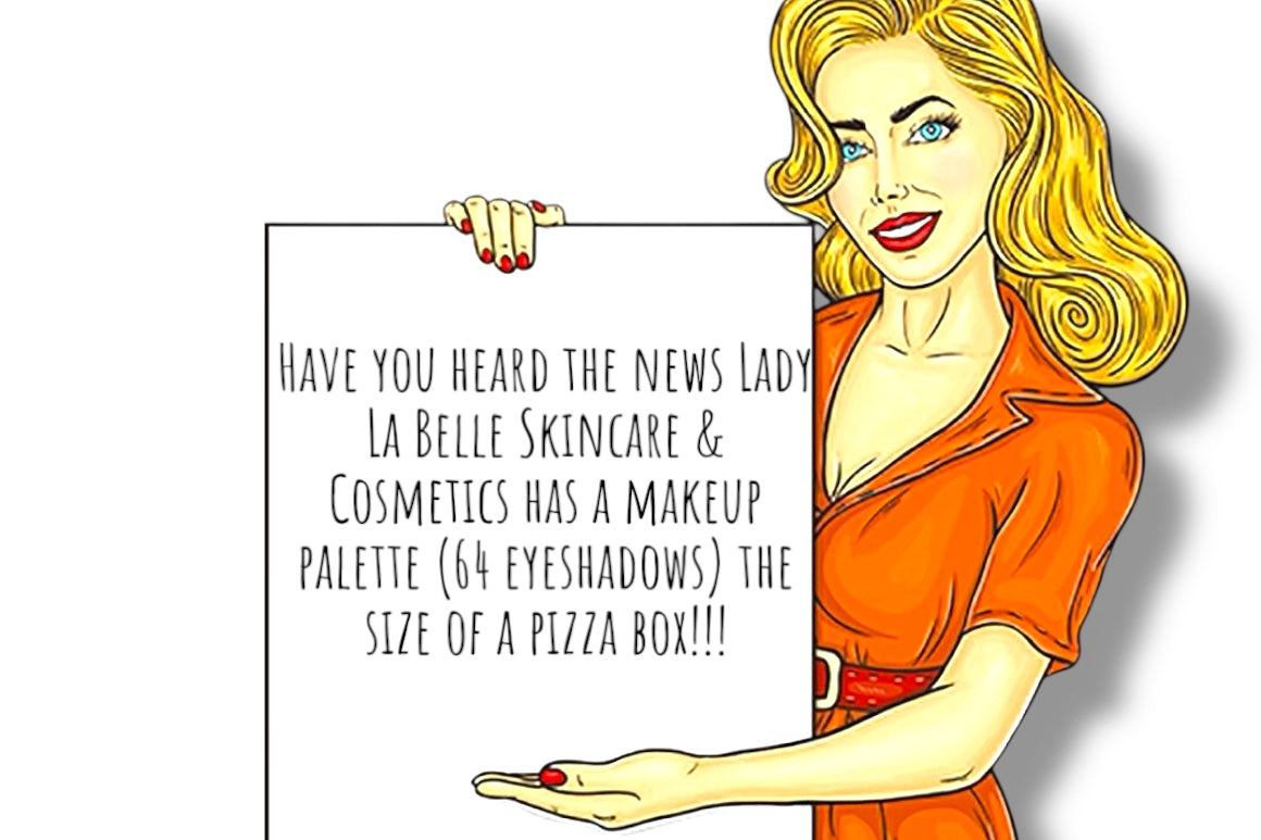 Lady La Belle Incredible Deluxe 64/Pan Luxury Eyeshadow, 3 incredible choices-And Yes-the Pallet truly is the size of a Pizza Box!!!
