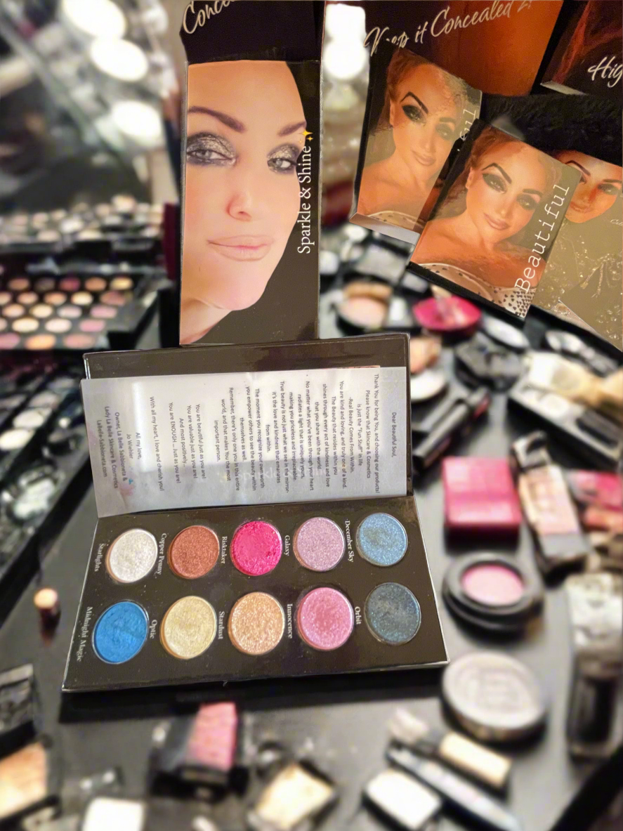 Lady La Belle luxurious 10 Pan Makeup Pallet-Sparkle & Shine Gives you the spotlight every time.