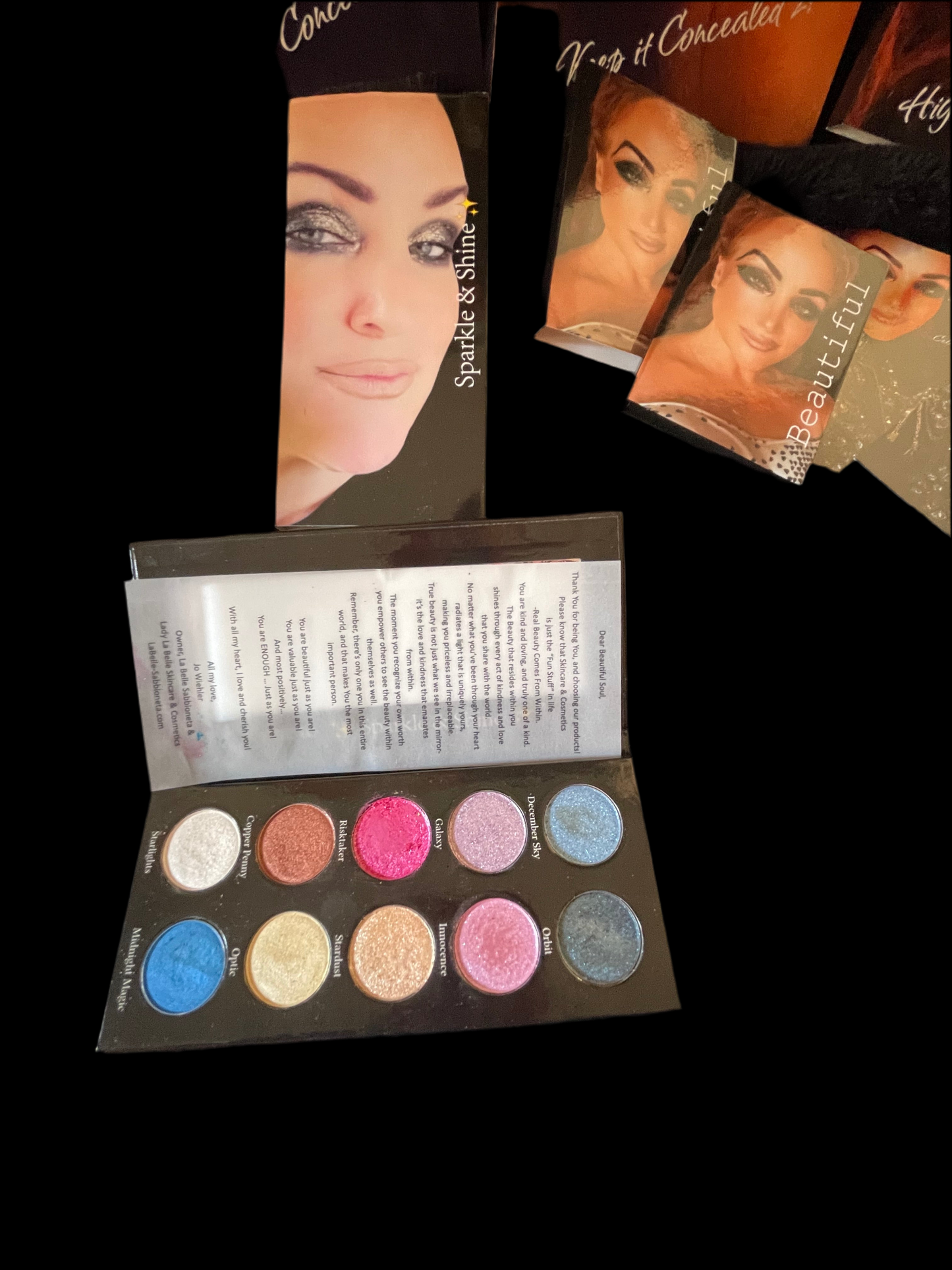Lady La Belle luxurious 10 Pan Makeup Pallet-Sparkle & Shine Gives you the spotlight every time.
